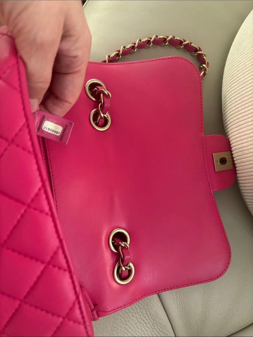 CHANEL Quilted Flap Shoulder Bag in Fuchsia